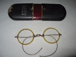 Antike Brille Mit Rund Gläsern Vergoldet.  Ca 1920 Vorzüglich Erhalten. Bild