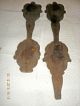 1 Paar Schnitzereien Antik Eiche Schlank Blumenblätter,  Eine Untere Spitze Fehlt Holzarbeiten Bild 3