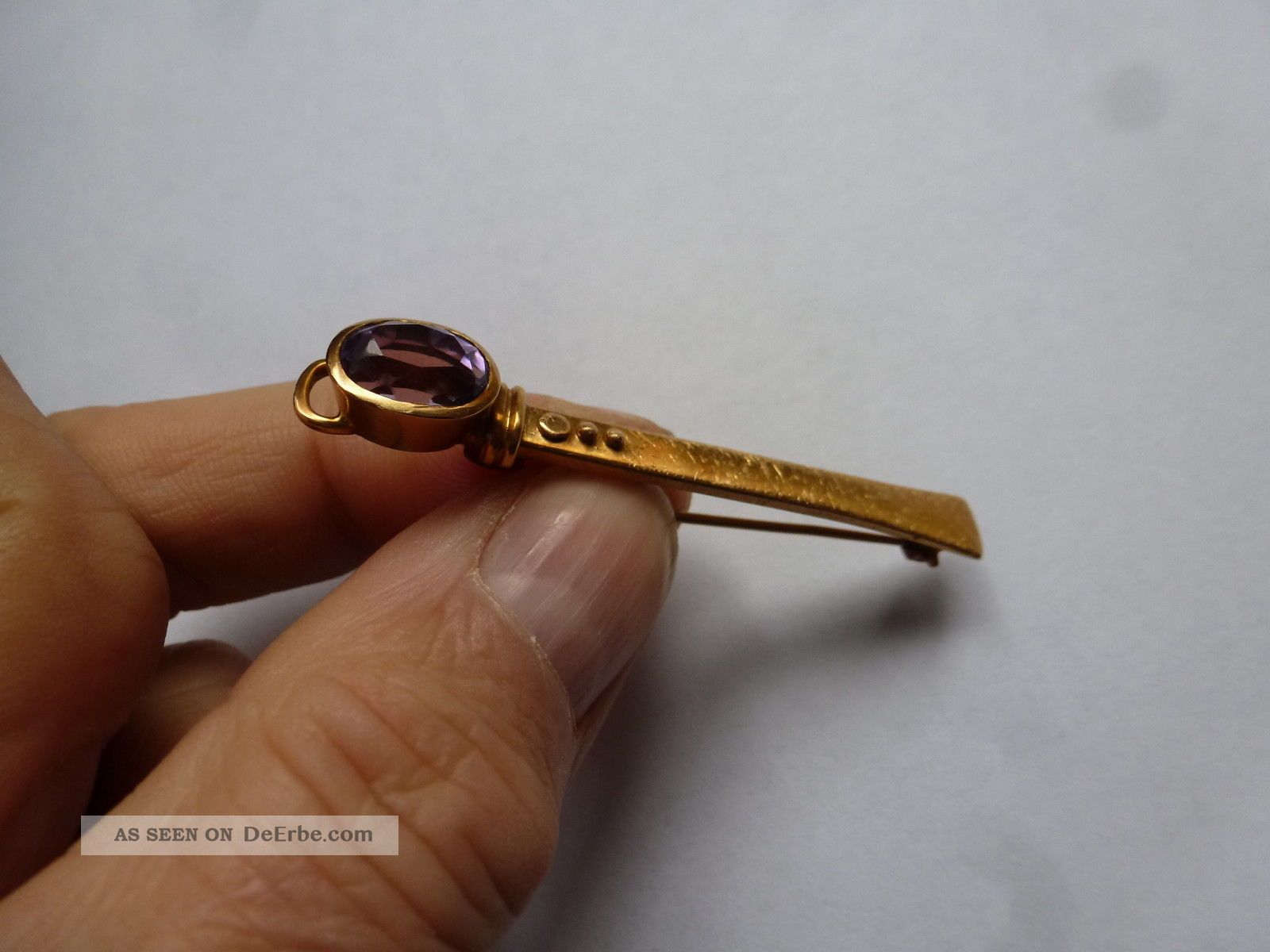 Top Brosche Aus Nachlass - 750er Rotgold - Amethyst Broschen Bild