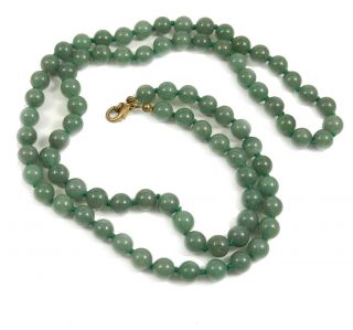 Jade / Nephrit Kette 80 Cm Lang Grüne Jadeperlen Poliert D:0,  8 Cm Necklace China Bild