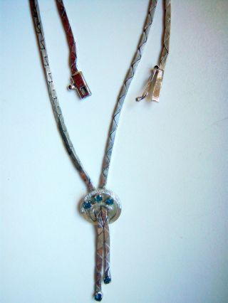 Alte Jugendstil Collier Kette 835 Silber M.  Steinen Saphire Halskette Bild