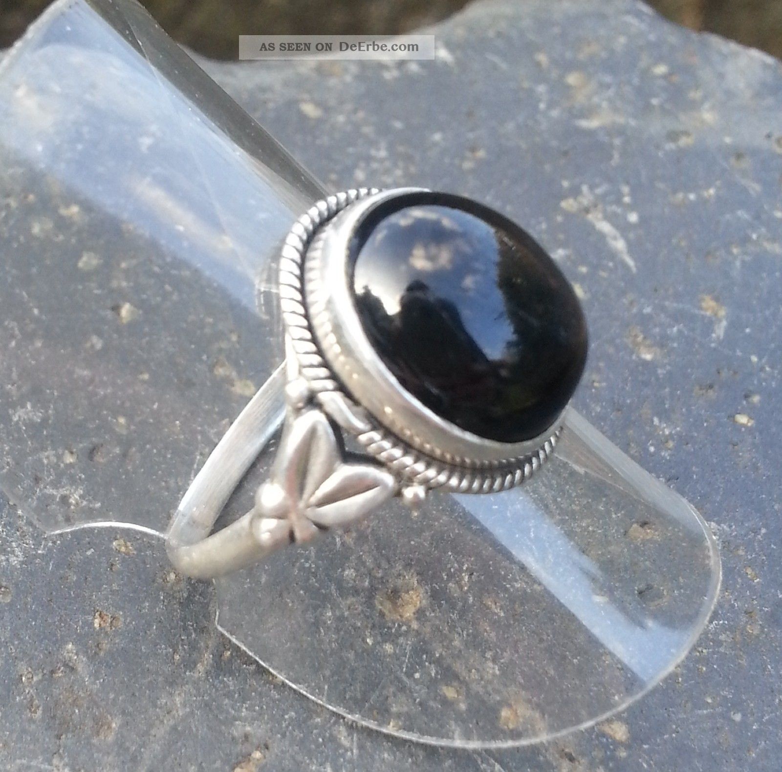 Ring Mit Dunkelgrauem Stein Silber 925 Silberring Ringe Bild