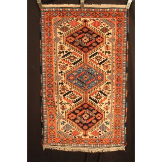 Antik Handgeknüpfter Sammler Teppich Kazak Sh Iraz Carpet Tappeto Tapis 80x130cm Bild
