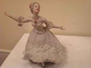 Alte Porzellanfigur Tänzerin Sehr Gut Erhalten Bild