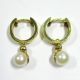 1165 - 14 Mm Creolen Aus Gelbgold 585 Mit Zuchtperle Und Brillant - - - Video 1879 Schmuck & Accessoires Bild 1