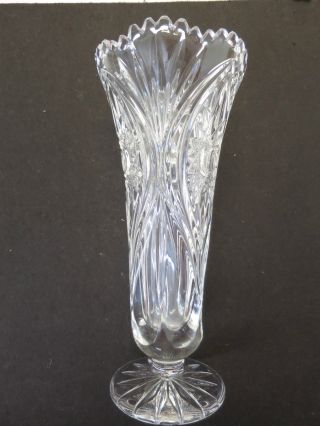 Ae5) Schwere Vase Aus Glas Kristall Blumen Tisch Deko Neuwertig Bild