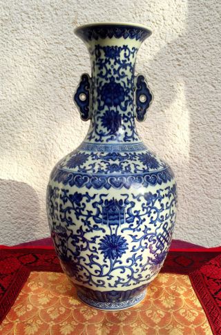 Antike Chinesische Deckelvase Blau - Weiß Porzellanvase Mingvase Ohrringe Jar Bild