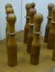 Altes Antikes Kegelspiel Alte Kegel Holz Ca.  1900 26cm Vint Skittles Wood Holzspielzeug Bild 2