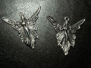 3 Große Silber Engel Engelchen Elfen Fee Elfe Schutzengel Perle Anhänger Amulett Bild