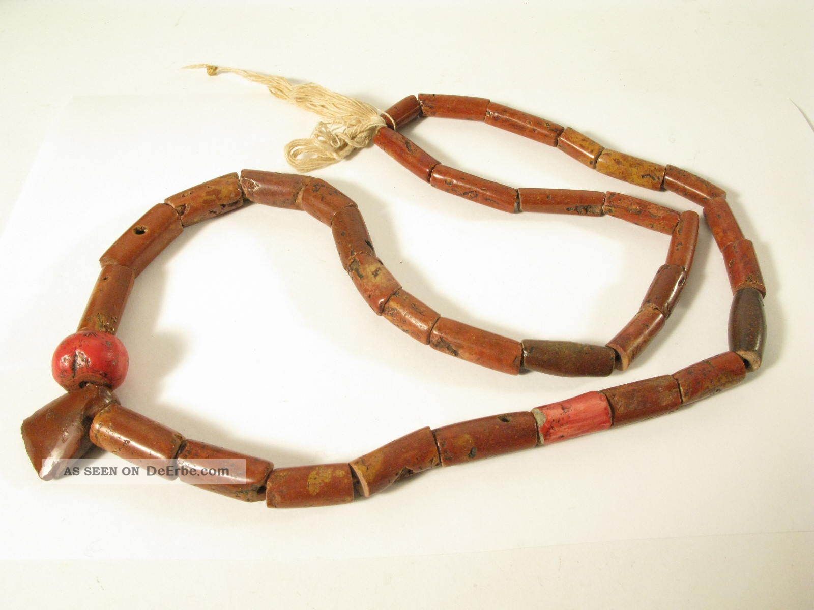 Alte Getragene Steinperlen Strands Bauxit Old Worn Abompe Beads Ghana Afrozip Entstehungszeit nach 1945 Bild