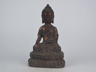 19 Cm,  Old Exquisite Bronze Skulptur Buddha Statue Figure Bild