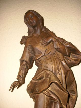 Holzfigur - Heiligenfigur - Madonna - Heilige - Oberammergau? - Geschnitzt - 48 Cm - Deko - Bild