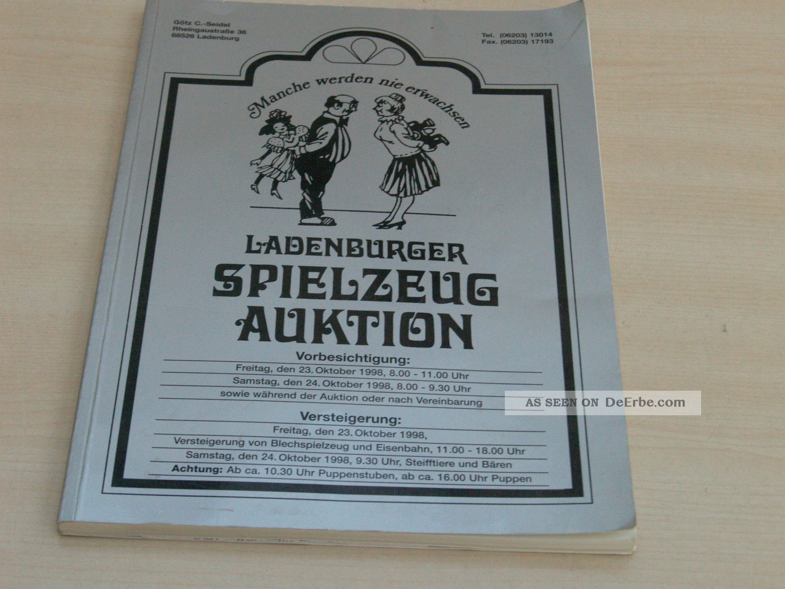 Auktionskatalog,  Ladenburg,  Oktober 1998 Porzellankopfpuppen Bild