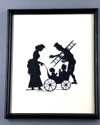 Bezauberndes Schattenbild Im Holzrahmen Als Feine Geschenkidee,  Format 18x22cm. Bild