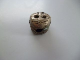 Skull Totenkopf Alte Perle Buddhismus Tibet - Silber Um 1970 Einzelstück Bild
