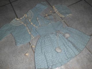 Kinderkleidung Babykleidung Kleid Jacke Blau Vintage 50/60er Jahre Bild