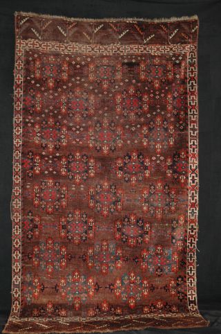 Antique Orientteppich Yomut Jomud 225x122 Turkmen 1850 Rug Tribal Tappeto Tapis Bild