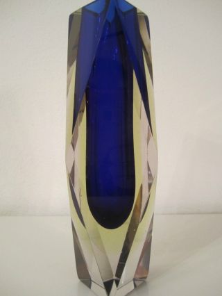 Wunderschönes Murano Glas Objekt Mit Tollem Facettenschliff /block - Vase Groß Bild