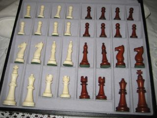 Altes Schachspiel - Bein Handarbeit In Schatulle Komplett Sehr Edel Bild