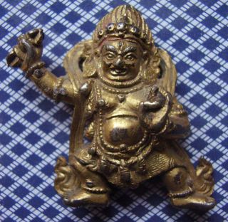 Buddha Vajrapani Mahakala Bronze Vergoldet 19.  Jh Tibet China Bild