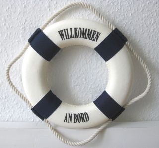 Deko Rettungsring Ø 25cm Blau - Weiß Willkommen An Bord 6086 Bild