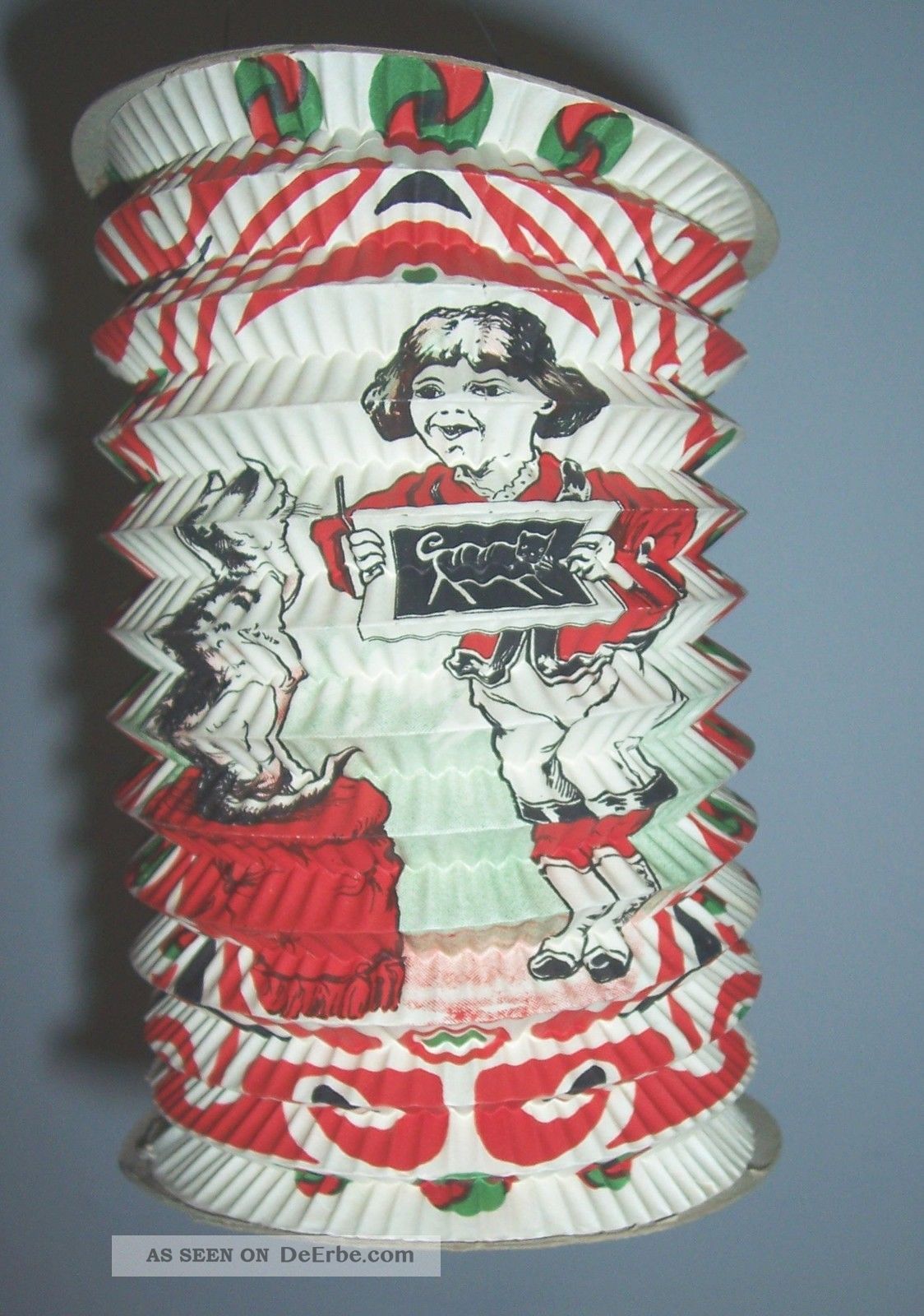 Uralter Seltener Lampion / Laterne Aus Papier Mit Kindermotiv Um 1910 / 20 Antikspielzeug Bild