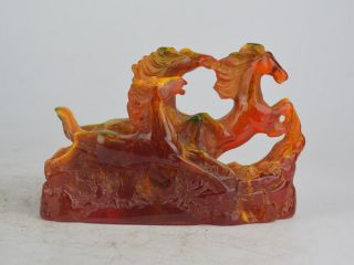 Old Amber Skulptur Vivid Horse Statue Bild