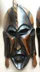 Afrikanische Holzmasken (2 Stück) Aus Kenia,  22cm Hoch Entstehungszeit nach 1945 Bild 1