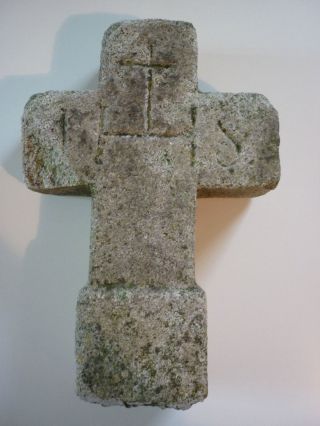 Schönes Altes Kreuz Aus Granit 30 Cm Hoch Grabkreuz Steinkreuz Friedhof Garten Bild