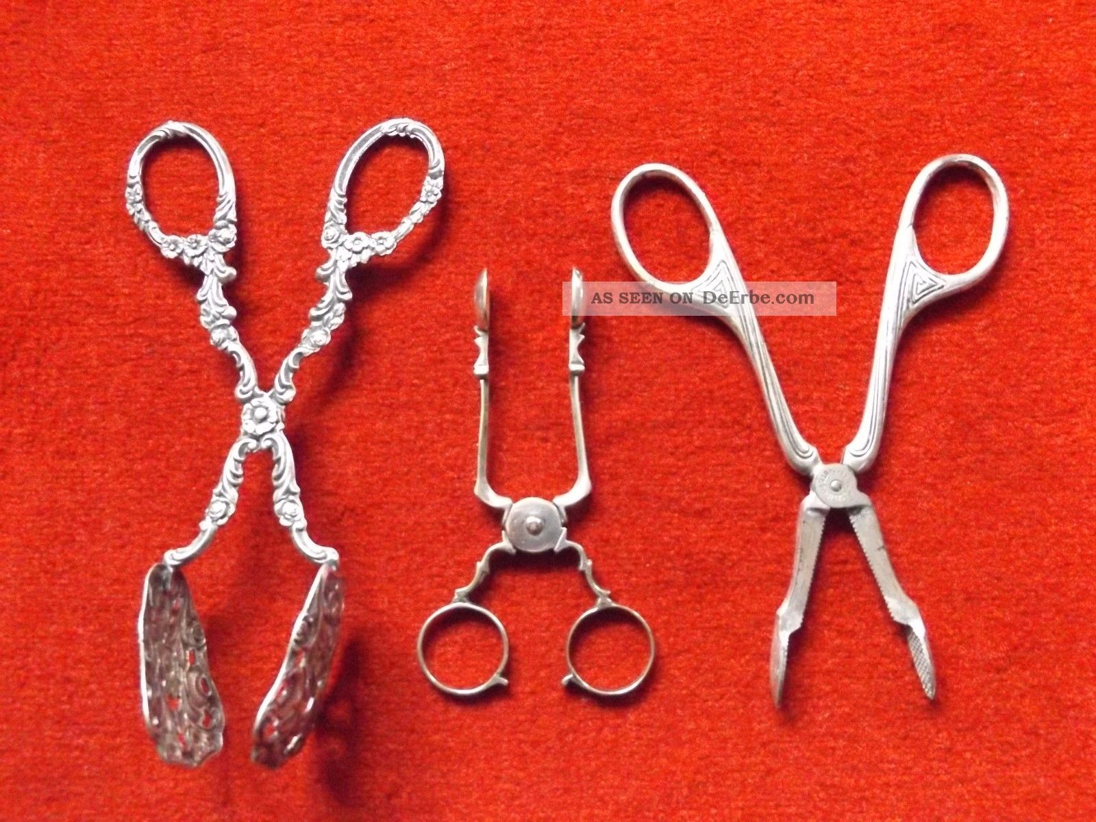 Drei Gebäck Zangen / Greif Zangen,  Deutschland,  Um 1900 - 1920. Objekte ab 1945 Bild