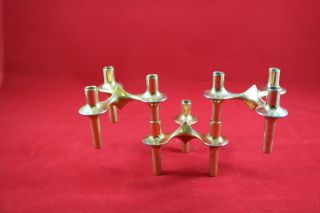 3 Design Combi - Leuchter Kerzenhalter Stecksystem Messing Vergoldet.  1960er/70er Bild