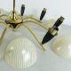 Luster 8 - Armig Sputnik Pendel Lampe Spinne Messing 50s Glas Stilnovo 1950-1959 Bild 10