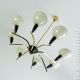 Luster 8 - Armig Sputnik Pendel Lampe Spinne Messing 50s Glas Stilnovo 1950-1959 Bild 12