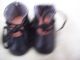 Alte Puppenkleidung Schuhe Vintage Black Laced Shoes Socks 40 Cm Doll 4 1/2 Cm Original, gefertigt vor 1970 Bild 2