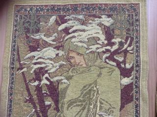 Gobelin Wandteppich Belgische Tapiserie The Four Seasons 1900 Alfons Mucha Bild
