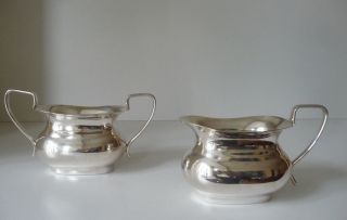 Teekanne,  Zuckerdose Und Milchkanne,  Versilbert England Art Deco Bild