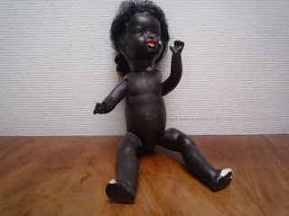 Schwarze Puppe,  5oer Jahre 20.  Jhdt. ,  Ddr,  Beschädigt Bild