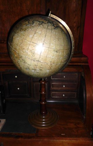 Paul Räth Dr Krauses Erd - Globus 66 Cm Hoch Globe Um 1920 Räthgloben Messing Bild