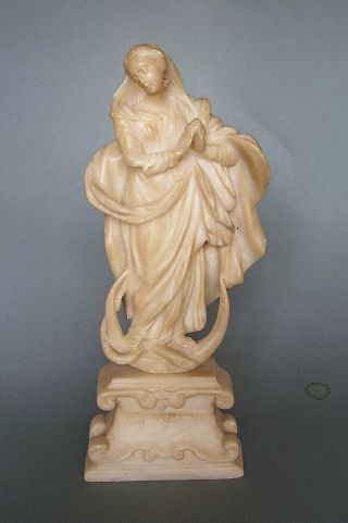 Madonna S.  Maria Alabaster Barock Um 1740 Oder Früher Italien Rom Bild