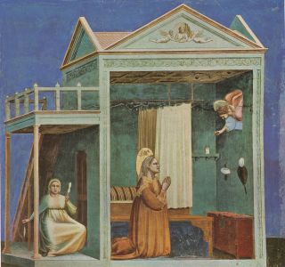 Giotto Di Bondone (1266 - 1337) La Vie De Joachi: L ' Annonce à Sainte Anne Bild
