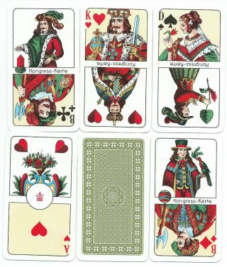 Alte Spielkarten,  Skat Kartenspiel,  Kongresskarte,  Coeur Seit 1958 Bild