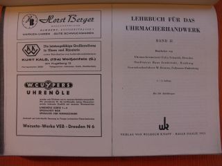 Jendritzki Schmidt Brauns Lehrbuch Für Das Uhrmacherhandwerk Bd Ii 1951 Uhren Bild