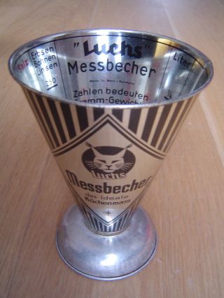 Luchs Messbecher / Metall / Schwarz Silber / Nostalgie / Küche Bild