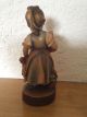 Holzfigur Skulptur Mädchen Mit Puppe Teddybär Aus Südtirol Holzarbeiten Bild 1