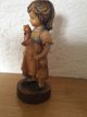Holzfigur Skulptur Mädchen Mit Puppe Teddybär Aus Südtirol Holzarbeiten Bild 2