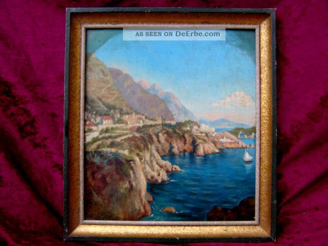 Südländische Landschaft Italien ? Handgemalt Auf Leinwand Schöne Deko Originale der Zeit Bild