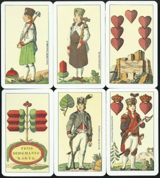 Erzgebirgische Bergmanns - Spielkarten Um 1840,  Kartenspiel F.  X.  Schmid,  Seit 1977 Bild
