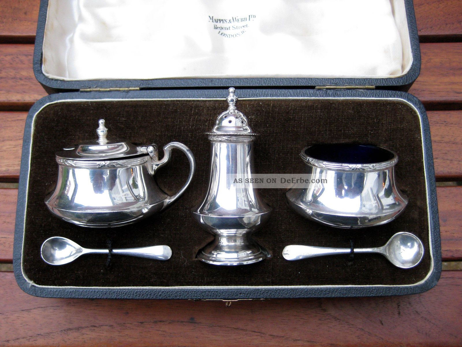 Gewürzset England,  Mappin & Webb 1920er Jahre,  Top -,  5 Tlg. ,  Saliere Objekte vor 1945 Bild