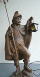 Schöner Geschnitzter Nachtwächter Holz Figur Ges.  - Höhe 71 Cm Skulptur Holzfigur 1950-1999 Bild 1