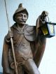 Schöner Geschnitzter Nachtwächter Holz Figur Ges.  - Höhe 71 Cm Skulptur Holzfigur 1950-1999 Bild 2